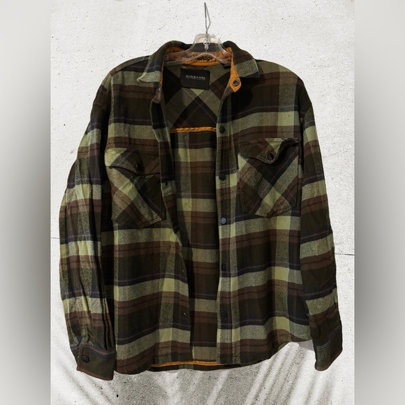 Scotch & Soda Green and Brown Lightweight Shirt Jacket - Picture 1 of 4